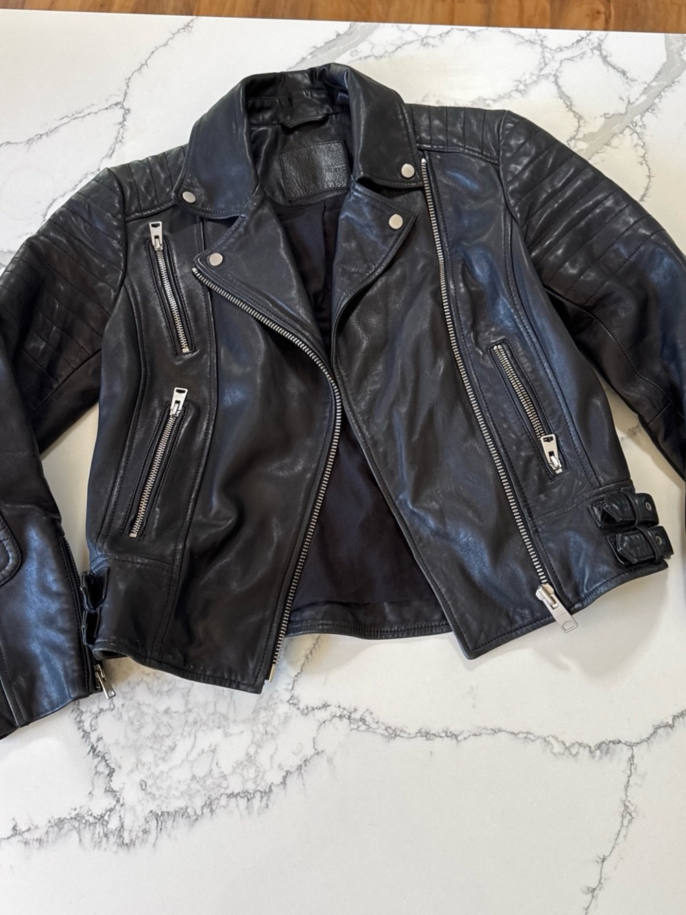 All Saints Black leather biker jacket